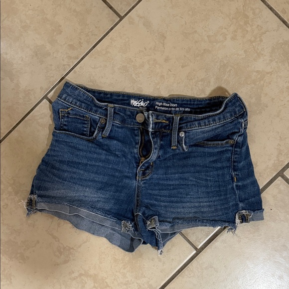 Wallflower Distressed Blue Denim Shorts - Picture 1 of 3